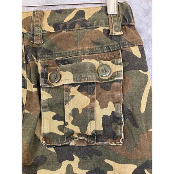 Must Way Camouflage Cargo Pants Womens 6  Ankle Ties Pockets Utility Grunge - Picture 7 of 10